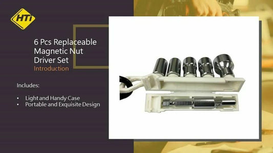 6 Pcs Replaceable Magnetic Nut Driver Set