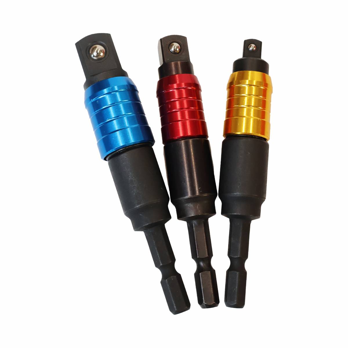 1/4" Hex Shank to 1/4" 3/8" 1/2" Square Socket Drives
