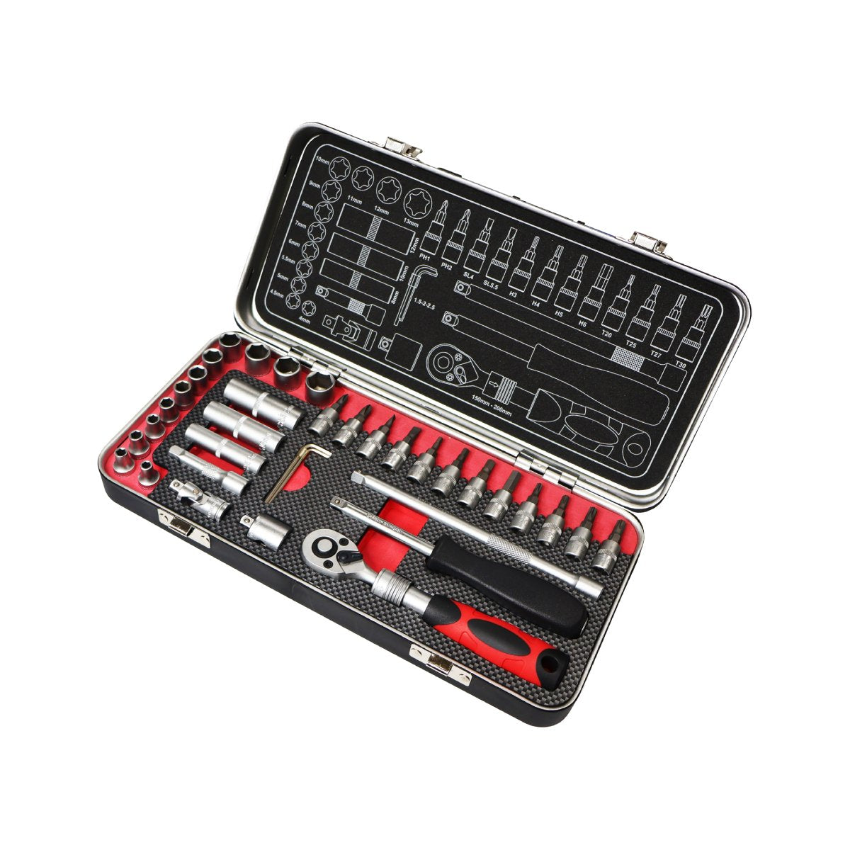 36pcs 1/4" Dr. Socket Set