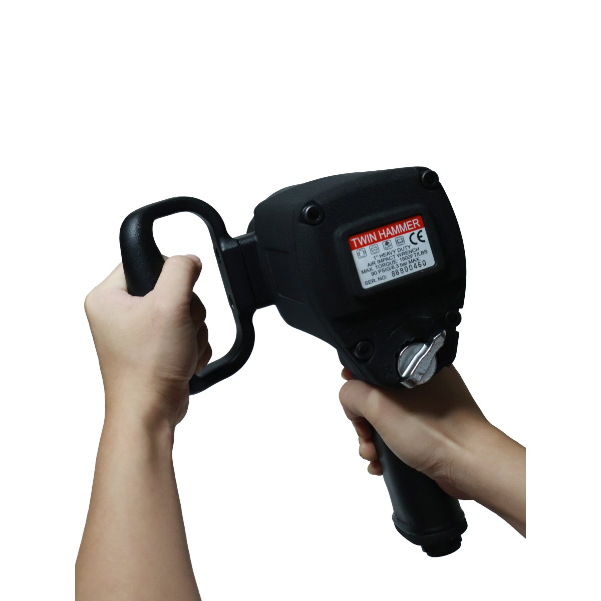 1" Pistol Style Heavy Duty Impact Wrench, 1,800 ft-lbs, Twin Hammer