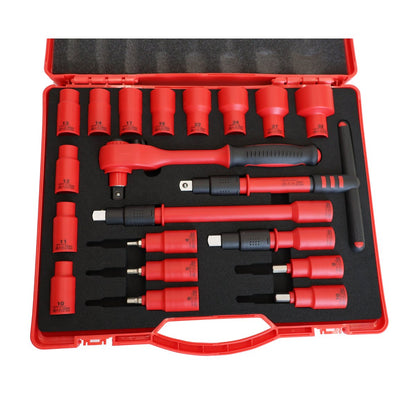 1/2" Drive VDE Insulated Socket Set, 20pcs